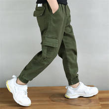 Pantalones Cargo de algodón con múltiples bolsillos para niños, ropa informal, estilo Harem, a la moda, para primavera y otoño 2024 - compra barato