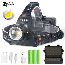 Linterna frontal XHP70.2 XHP50.2 Led potente, linterna de cabeza con Zoom, batería 18650, recargable por USB, para pesca 2024 - compra barato