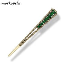 Morkopela Simple Metal Hairpin Rhinestone Hair Accessories Vintage Women Banquet Hair Stick Clip Jewelry 2024 - buy cheap