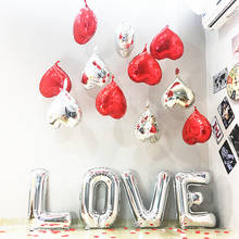 Juego de 4 unids/set de globos de papel de aluminio, letras de amor doradas y plateadas de 32 pulgadas, decoración para fiestas y bodas, globos para el Día de San Valentín 2024 - compra barato