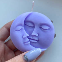 F1157  Lover Sun Moon Face Soap Candle Wax Silicone Mold Candy Crystal Resin Mould Fondant Chocolate Cake Decorating Baking Tool 2024 - buy cheap
