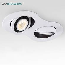 360 graus de rotação led downlight 20w 24 cabeça dupla conduziu a lâmpada do teto ac110v 220v recessed lâmpada interior conduziu a iluminação do ponto