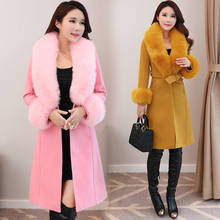 Abrigos Women 2020 New Autumn Winter Cashmere Coat Large Size Woolen Coat Women Korean Long Wool Overcoat Female With Belt Z959 2024 - buy cheap