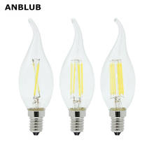 Лампа ANBLUB с регулируемой яркостью, 220 В, 2 Вт, 4 Вт, 6 Вт, светодиодная лампа накаливания E14, лампа Эдисона в ретро стиле, вольфрамовая люстра, освещение 2024 - купить недорого