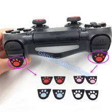 Adesivo de silicone pata de gato 4 pares, com botões adhensiva l2 r2, controle de ps4 l2 r2, cobertura de botão 2024 - compre barato