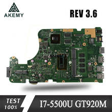 Akemy X555LD Laptop motherboard For Asus X555LD X555LDB X555LA X555LB X555L X555 Test original Mainboard 4G-RAM I7-5500U GT920M 2024 - buy cheap