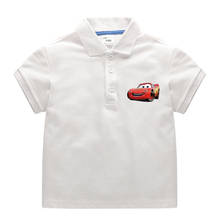 Disney-POLO con LOGO de coche para niños, camiseta de punto de algodón de manga corta de verano, con dibujos animados, 1 ud. 2024 - compra barato