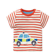 Camiseta de menino infantil 2021, roupas, camiseta para o verão, camiseta para crianças pequenas, camisetas de carro, camisetas 2024 - compre barato