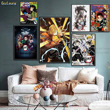 Póster de Demon Slayer Kimetsu no Yaiba Kamado, Tanjirou, Kamado, Nezuko, cuadro en lienzo para decoración del hogar y la habitación, arte de pared 2024 - compra barato