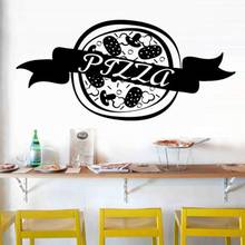 Adesivo de cozinha para pizza, pôster, arte em vinil, decalque para parede, decoração mural, adesivo para pizza 2024 - compre barato