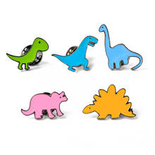 Cute Dinosaur Enamel Pin Badge Cartton Tyrannosaurus Brontosaurus Triceratops Brooches Jewelry Fun Gifts for Children 2024 - buy cheap