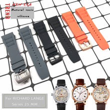 25 мм высокое качество натуральный силиконовый резиновый ремешок для часов мягкий водонепроницаемый спортивный ремешок для часов специально для Рихарда часы браслет для мужчин 2024 - купить недорого