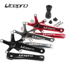 2021NEW Litepro Folding Bicycle Crank Aluminum Alloy 170mmHollow Integrally MTB Mountain Bike BCD 130 Crankset Tooth Plate Parts 2024 - buy cheap