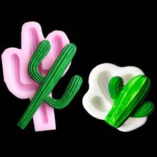 Molde de silicona de dos estilos de cactus para decoración de velas perfumadas, DIY, hecho a mano, jabón, molde de adorno de decoración 2024 - compra barato