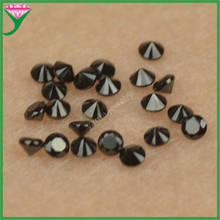 Hot Sale 1000pcs/Lot 5A 0.8-4.0mm Black Color Lab Gems Loose Round Shape Brilliant Cut Synthetic Nano Stone For Wax Setting 2024 - buy cheap