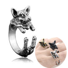 Vintage Corgi Anillos Animals Wedding Ring Boho Retro English Dog Anel Feminino Couple Rings For Women Men Jewelry Anniversary 2024 - buy cheap