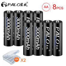 Palo 8 peças de baterias recarregáveis aa nimh 2a, 1.2v 3000mah aa, baterias recarregáveis para controle remoto, câmera de brinquedo 2024 - compre barato