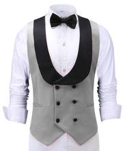 Жилет Мужской приталенный, хлопковый костюм для отдыха, деловой жилет для джентльмена бекхэма, мужской черный жилет для свадьбы, шафера (размер на заказ) 2024 - купить недорого