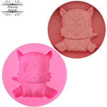 Food grade DIY cartoon tiger shaped silica gel mold candy chocolate cake decoration mold biscuit pudding Kitchen Baking Products 2024 - buy cheap