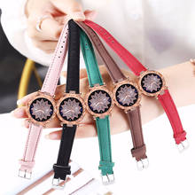 Women Leather Flower Watch Luxury Ladies Quartz Watches Gift Clock Relogio Feminino 2024 - buy cheap