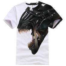Футболка мужская с 3D-принтом инопланетянина, уличная одежда с круглым вырезом и коротким рукавом, Повседневная модная рубашка, топы в стиле хип-хоп 2024 - купить недорого