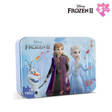 Disney-rompecabezas de Frozen 2 con caja de hierro, juguete de madera, Avión de 100 piezas, Aisha 2024 - compra barato