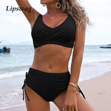 Solid Color High Waist Swimsuit Sexy Two Piece Women Bikini Push Up Brazilian Monokini Swimwear Biquini Beachwear Bathing Suit 2024 - buy cheap