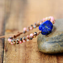 Lapis Lazuli Stone Wrap Bracelets Femme Rhodonite String Braided Cute Friendship Bracelet Bangle Bohemian Jewellery 2024 - buy cheap