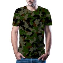 Camiseta con estampado 3D para hombre, ropa de camuflaje informal de verano, top de estilo camuflaje, camiseta estampada en 3D de secado rápido, novedad de 2020 2024 - compra barato