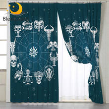 BLessliving Moth Curtain for Living Room Skull Bedroom Curtain Blackout 3D Print Black Gothic Window Treatment Drapes 1-Piece 2024 - buy cheap