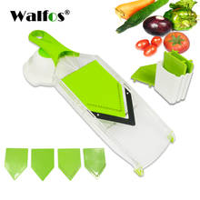 WALFOS-Cortador Manual de vegetales con 4 cuchillas, mandolina, rallador de patata y zanahoria, rebanador de cebolla, accesorios de cocina 2024 - compra barato