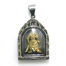 Unisex 316L Stainless Steel Guan Yu China Hero Flaming Protect Pendant 2024 - buy cheap