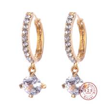 Brincos de cristal de zircão de zircão de prata de ouro incrustado brincos aaa zircão do parafuso prisioneiro de casamento jóias para as mulheres feminino lágrima gota earrring 2024 - compre barato