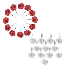 Hot 12 PCS Shower Curtain Hooks Resin Rose Flower Shower Hooks Rings for Bathroom Shower Rods Curtains 2024 - buy cheap