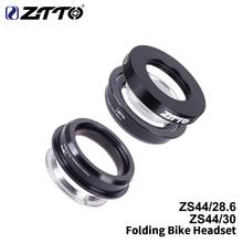 ZTTO-auriculares plegables de 44mm para bicicleta, horquilla de tubo recto, CNC, rodamiento de bicicleta semiintegrado de perfil bajo 2024 - compra barato