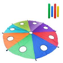 3m Diameter Outdoor Game Kindergarten Poke A Mole Or jump-Sack Parachute With Holes Rainbow Umbrella Toy 2024 - buy cheap