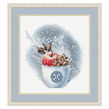 Apple cup 14CT Counted Cross Stitch Kit  11ct Stamped  Printed Fabric Embroidery DIY Needlework 2024 - buy cheap