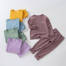 Conjunto de Pijamas de algodón para bebés y niños, ropa de dormir de manga larga, traje de otoño, 2 uds. 2024 - compra barato