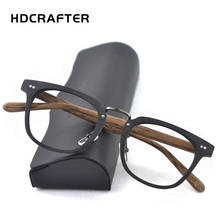 HDCRAFTER Men Glasses Frames 2020 New Men Clear Lens Prescription Wood Acetate Myopia Optical Spectacles Retro Eyewear Frame 2024 - купить недорого