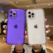 Transparent Bumper Silicone Phone Case For iPhone 11 12 Pro Max XR XS Max X 7 8 Plus 12 Mini Clear Shockproof Fluorescent Cover 2024 - buy cheap