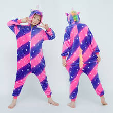 Pijama infantil de unicórnio, roupa de dormir de inverno para meninos e meninas, macacão de flanela 2024 - compre barato
