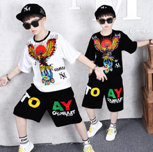 2Pcs Set Summer Boys Girls Hip Hop Clothes Sets Dancing Costumes Kids Dinosaurs Print T shirt Shorts outfits 6 8 10 12 14 Yrs 2024 - buy cheap