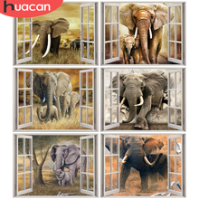 HUACAN Diamond Art Painting Animal Elephant Kits Wall Art Diamond Mosaic Window Cross Stitch Home Decor Gift 2024 - buy cheap