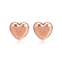 Pendientes brillantes mate para mujer, aretes de corazones de oro rosa para mujer, de moda Charm, aretes brillantes de margaritas para mujer, aretes para niña, joyería 2024 - compra barato