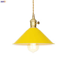 IWHD-Lámpara LED colgante de Color amarillo, luminaria moderna nórdica para dormitorio, comedor y sala de estar 2024 - compra barato