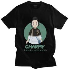 Camiseta manga curta de algodão trevo preto kawaii, charmy pappitson, camiseta lazer, anime japonês, manga, roupas, presentes 2024 - compre barato