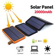 20000mah à prova dwaterproof água banco de energia solar acampamento ao ar livre portátil dobrável painéis solares 5v 2a usb dispositivo saída sun power para telefone 2024 - compre barato