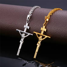 Collare INRI Cross Pendent Men Jewelry Gold/Silver/Black Color Religious Christian Jewelry Crucifix Necklace Women P579 2024 - buy cheap