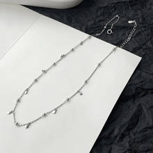 925 Sterling Silver Necklace Small Round Beads Pendant Tassel Choker Necklace Simple Fashion Wedding Party Jewelry 2024 - buy cheap