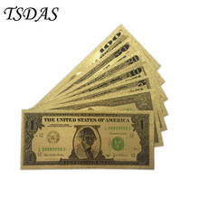 Коллекция банкнот 7 шт./компл. $1-100 банкноты в долларах США Золотой фольгированный коллекционный подарок 2024 - купить недорого